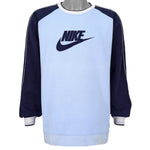 Nike - Blue Big Logo Crew Neck Sweatshirt 2000s Large