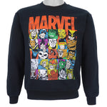 Marvel (Freeze) - Black Printed Crew Neck Sweatshirt Small Vintage Retro