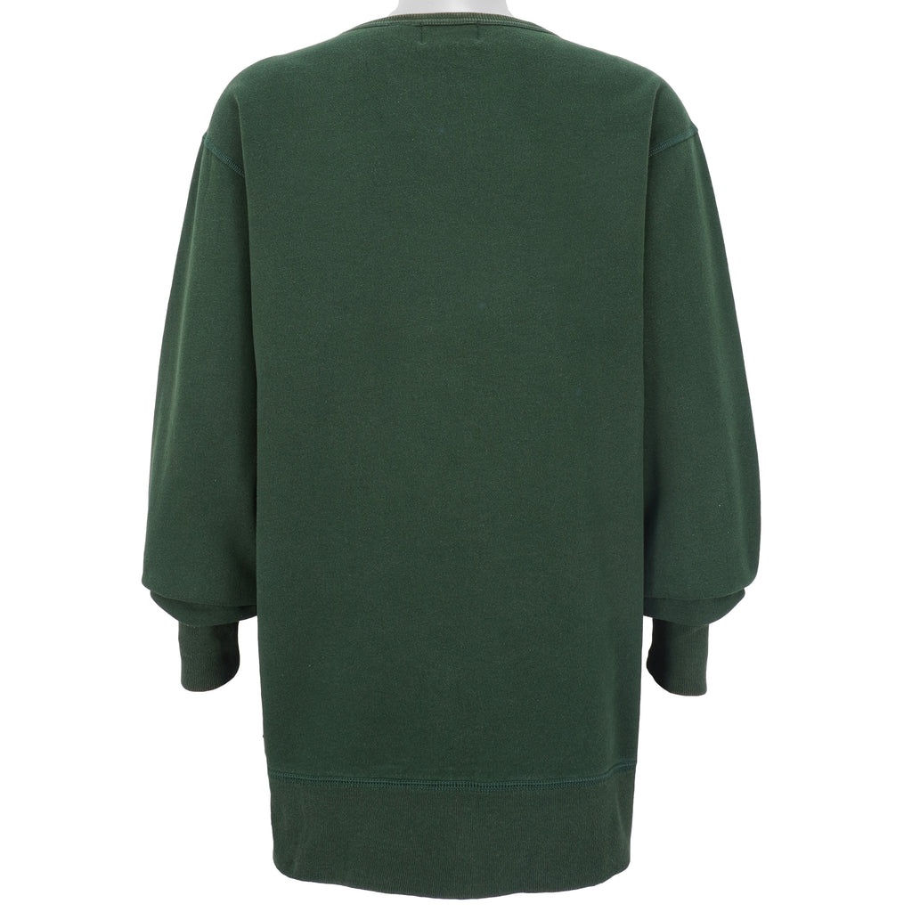 Ralph Lauren (Polo) - Green Spell-Out Crew Neck Sweatshirt 1990s XX-Large Vintage Retro