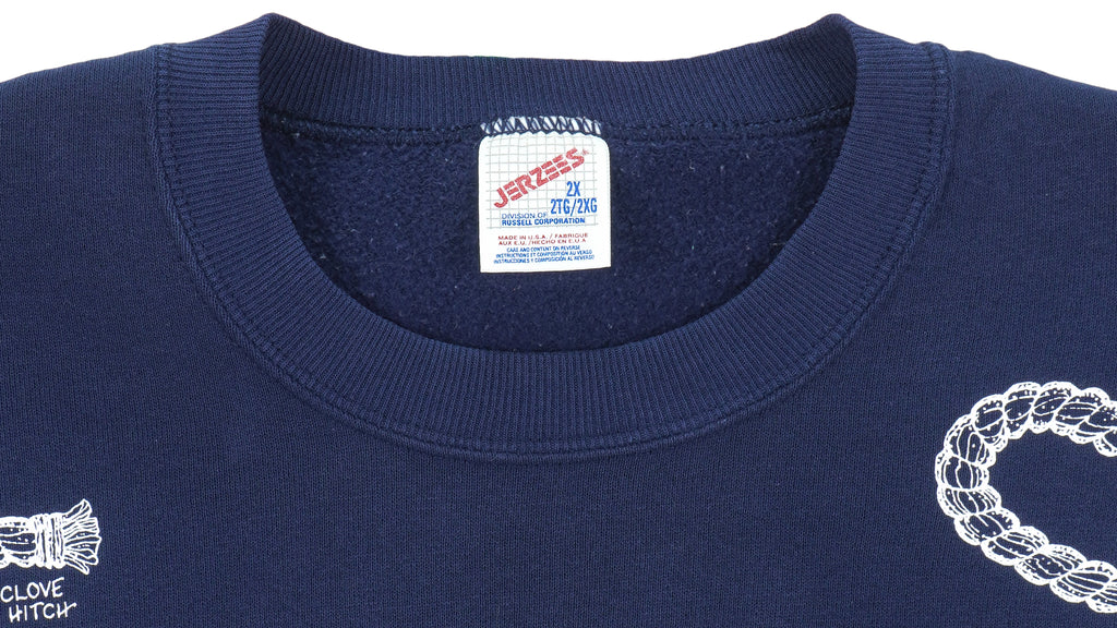 Vintage (Jerzees) - Blue Knots Crew Neck Sweatshirt 1990s XX-Large Vintage Retro