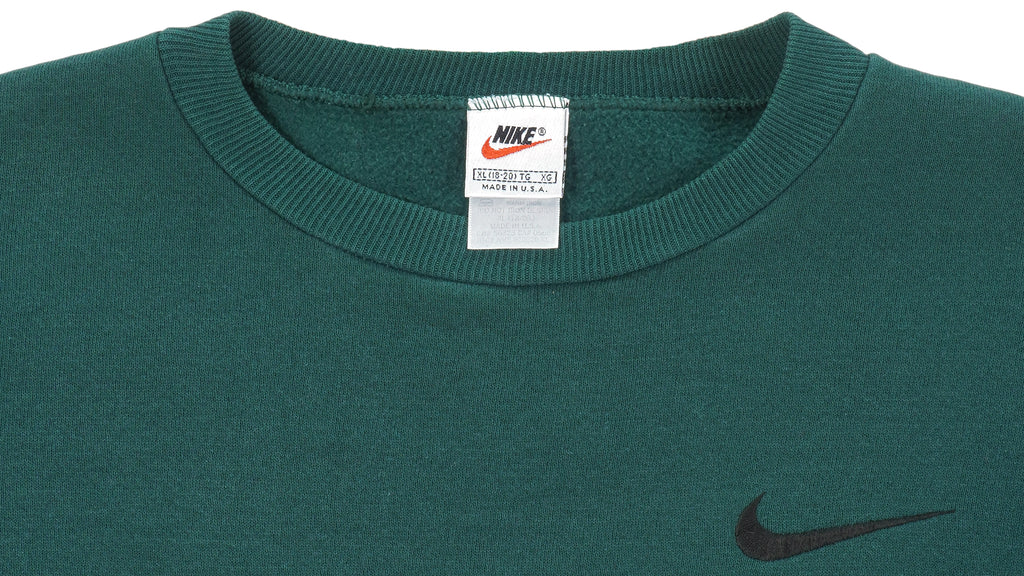 Nike - Green Classic Crew Neck Sweatshirt 1990s X-Large Vintage Retro