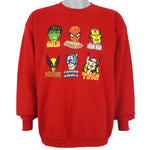 Marvel - Red Super Heroes Printed Sweatshirt Large