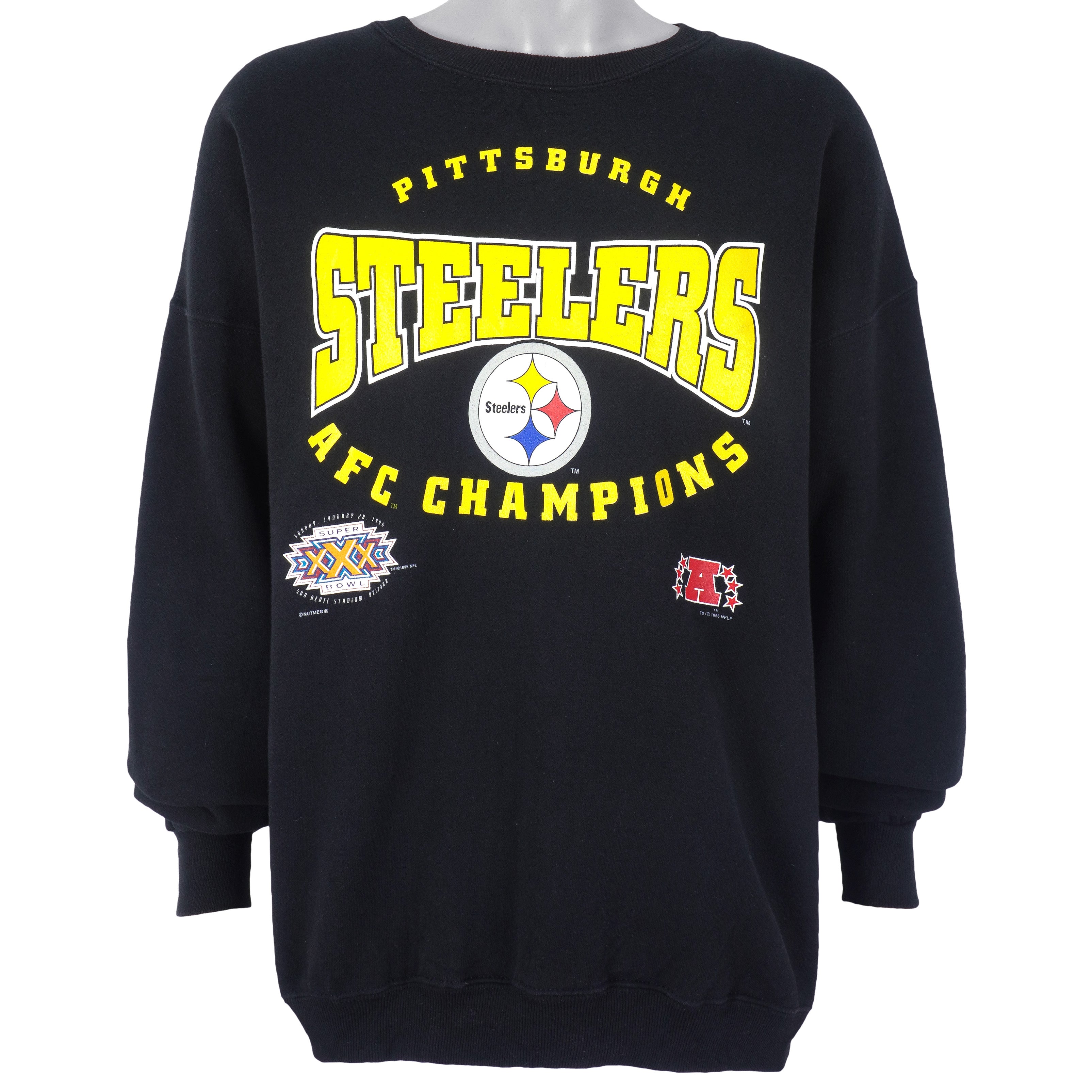 VINTAGE STEELERS EMBROIDERY SPELLOUT SWEATSHIRT MEDIUM