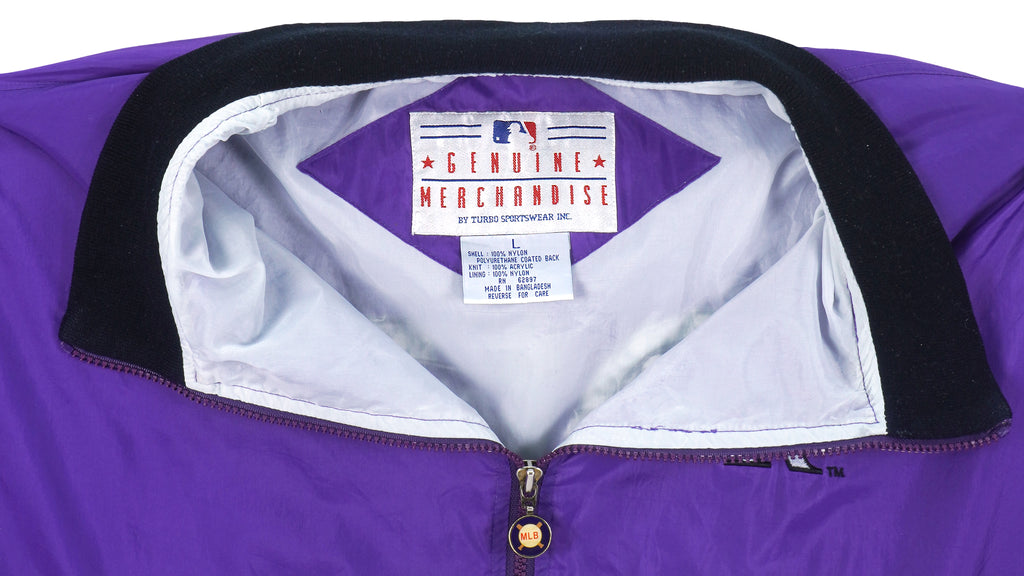 MLB (Genuine Merchandise) - Colorado Rockies Spell-Out 1/2 Zip Jacket 1990s Large Vintage Retro Baseball