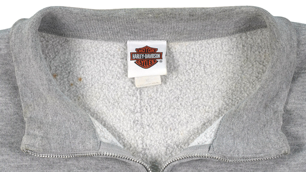 Harley Davidson - Twin Cities Spell-Out Zip-Up Sweatshirt 2007 X-Large Vintage Retro