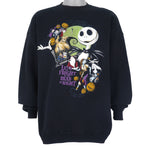 Disney - Lots Of Fright In The Dead Of Night Crew Neck Sweatshirt 1990s X-Large Vintage Retro