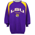 Starter - LSU Tigers Spell-Out Crew Neck Sweatshirt 2000s XX-Large