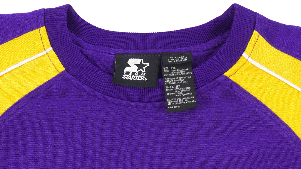 Starter - LSU Tigers Spell-Out Crew Neck Sweatshirt 1990s XX-Large Vintage Retro Football College