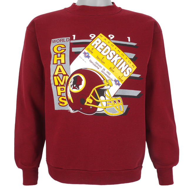 1991 Washington Redskins Super Bowl XXVI Champions AOP Crewneck