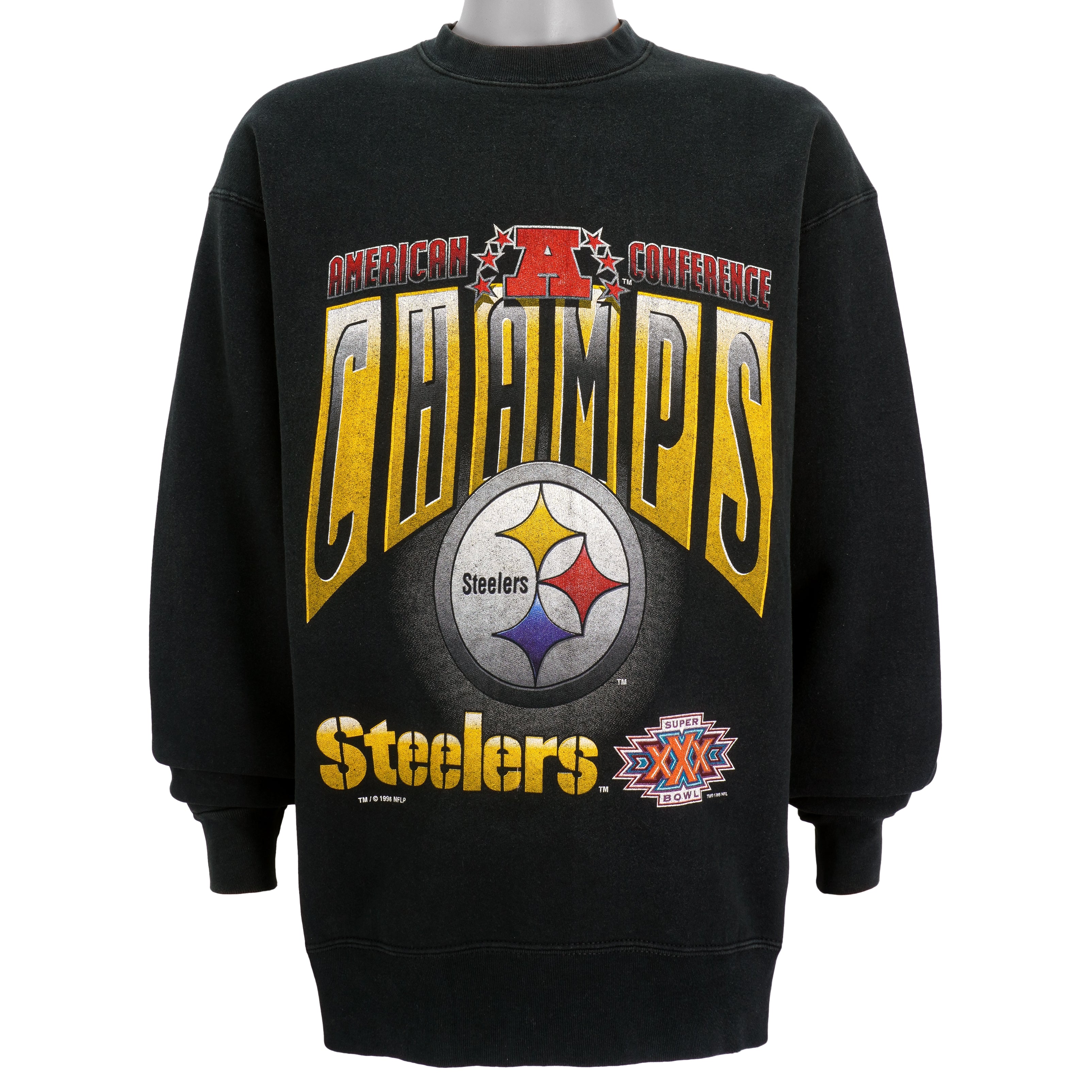 VINTAGE STEELERS EMBROIDERY SPELLOUT SWEATSHIRT MEDIUM