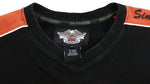 Harley Davidson - Black & Orange Spell-Out Crew Neck Sweatshirt 1990s X-Large Vintage Retro