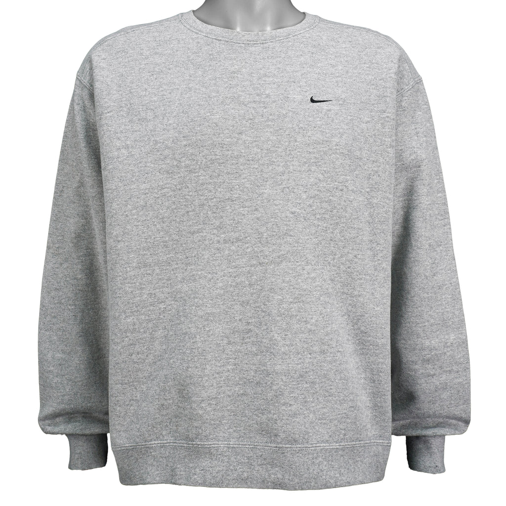 Nike - Grey Classic Crew Neck Sweatshirt 1990s X-Large Vintage Retro