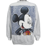 Disney (Mickey) - Grey Big Logo Crew Neck Sweatshirt 1990s XX-Large