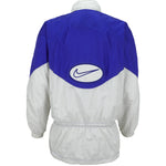 Nike - Blue & White Big Logo Windbreaker 1990s Medium