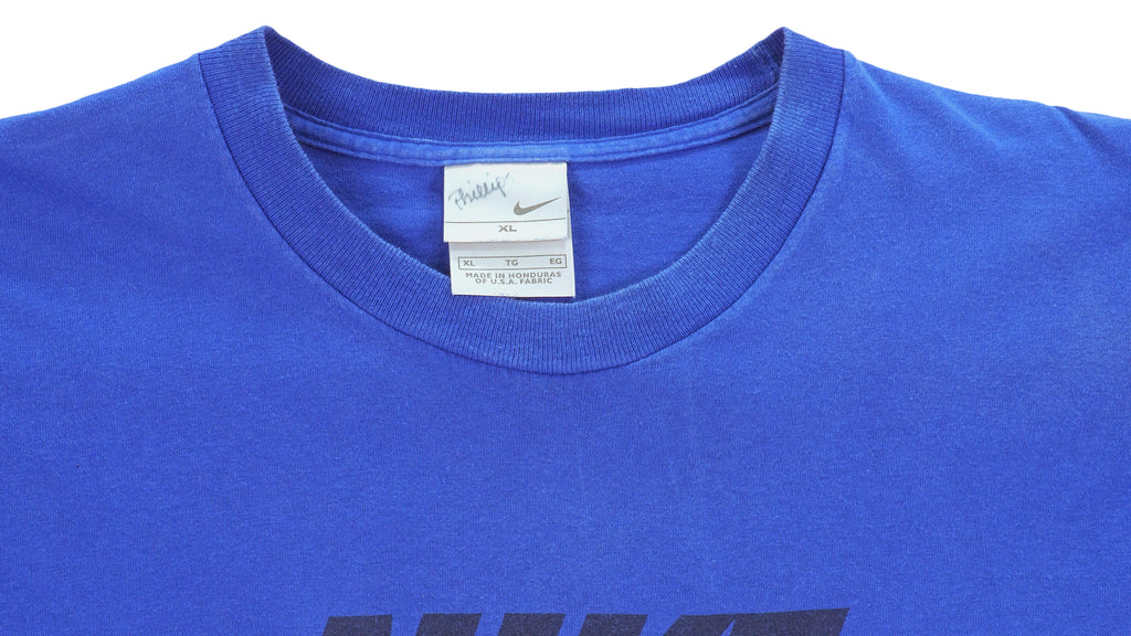 Nike - Blue Big Spell-Out T-Shirt 1990s X-Large Vintage Retro