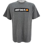 Nike - Grey Just Do It T-Shirt 2000s Medium