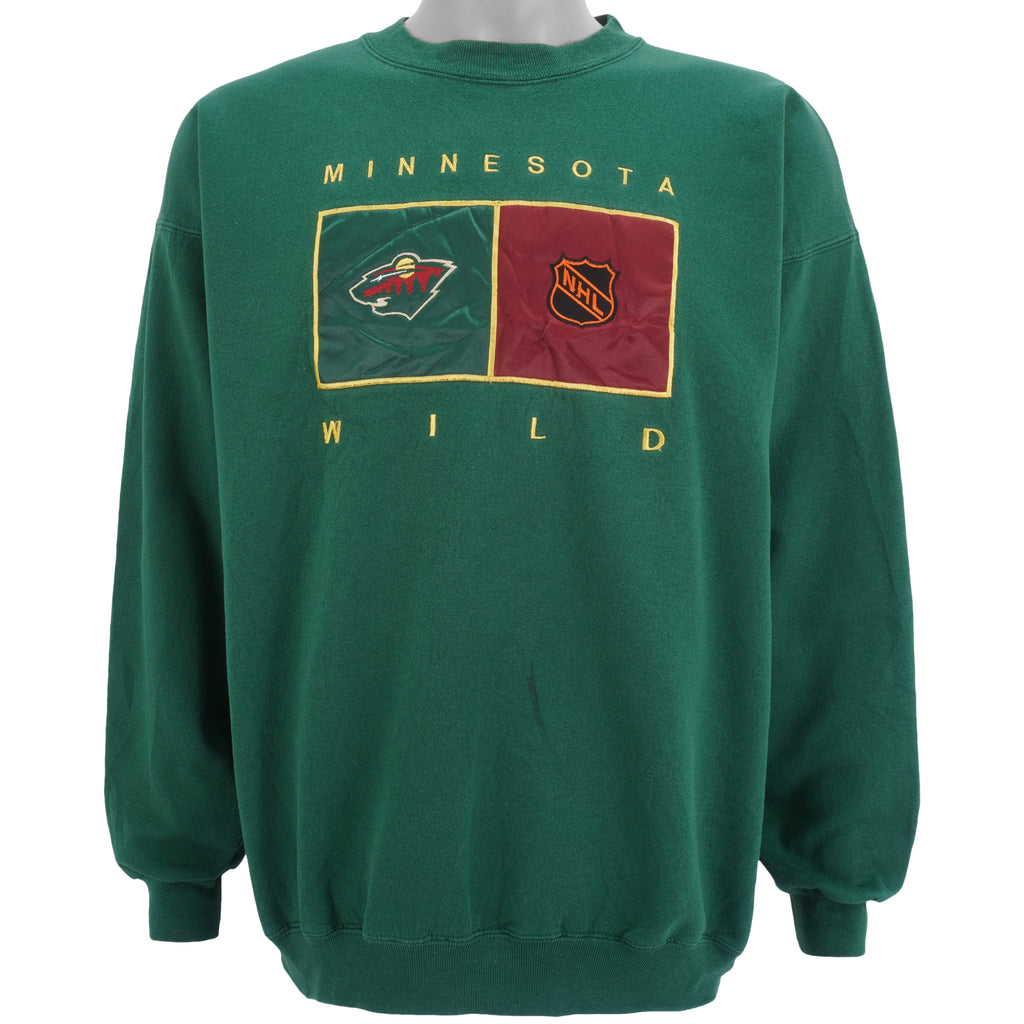 NHL (USA Sport Club) - Minnesota Wild Embroidered Crew Neck Sweatshirt 2000s X-Large Vintage Retro Hockey