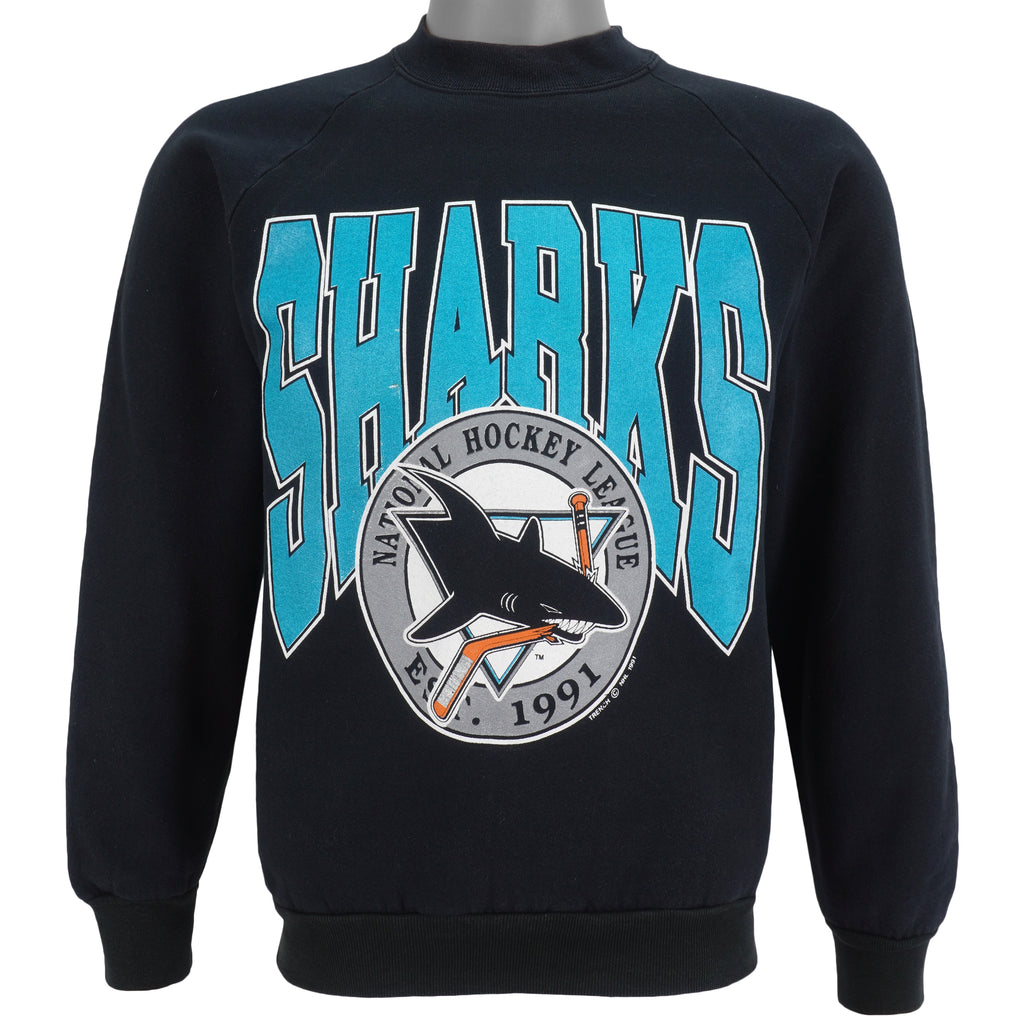 NHL - San Jose Sharks Crew Neck Sweatshirt 1991 Medium Vintage Retro Hockey