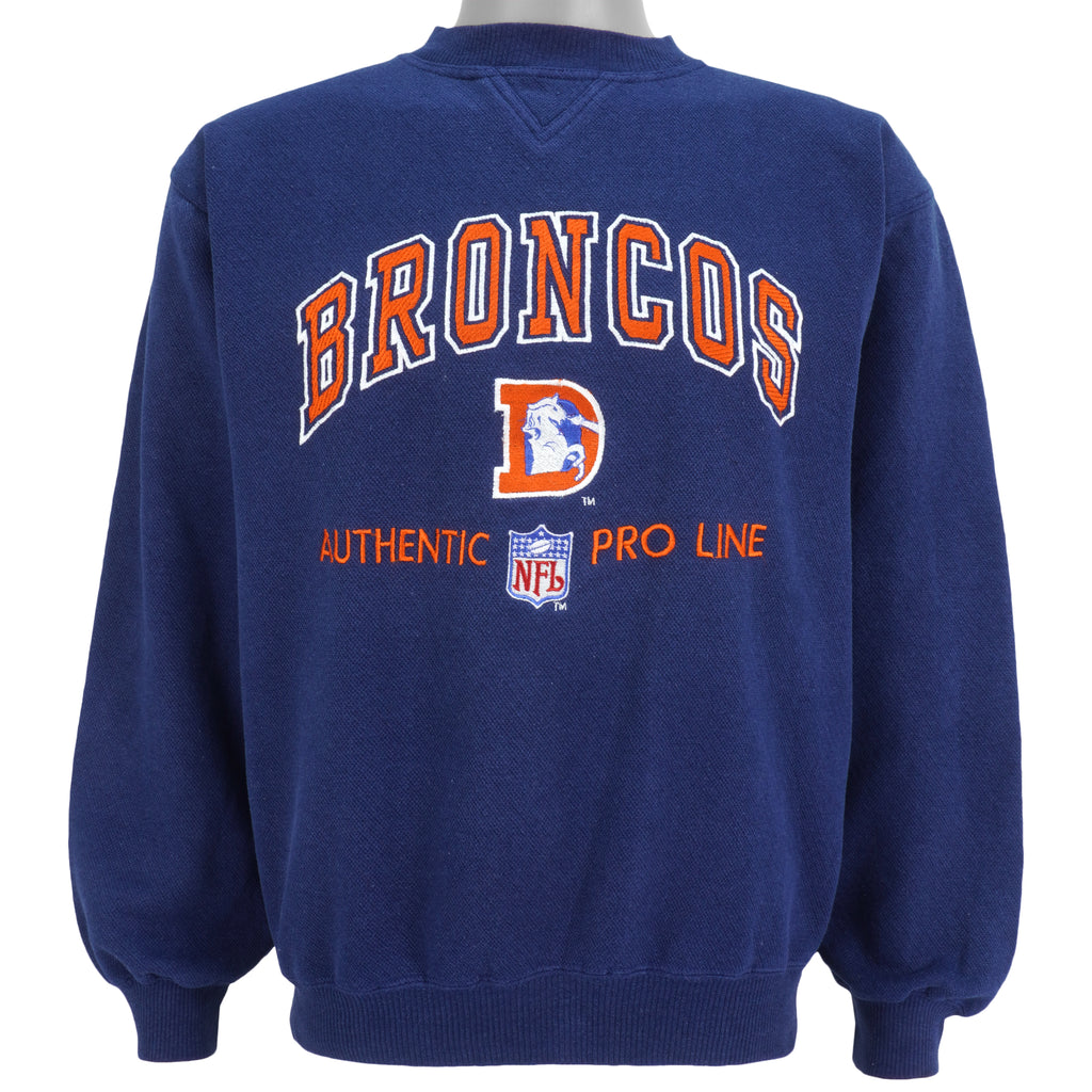 NFL (Logo Athletic) - Denver Broncos Crew Neck Sweatshirt 1990s Medium Vintage Retro Football