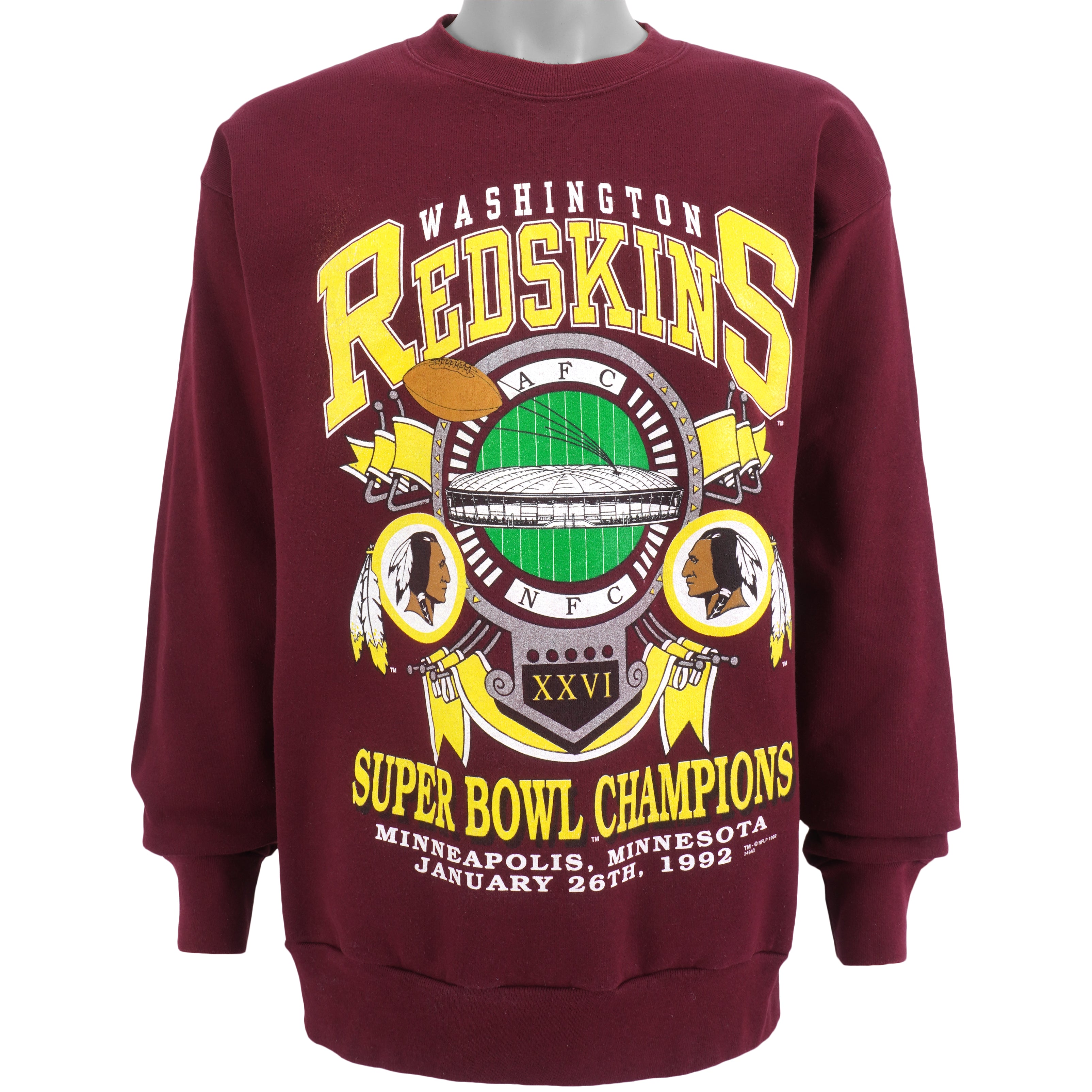 NFL Super Bowl Champions XL football Washington Redskin red white yellow  jacket