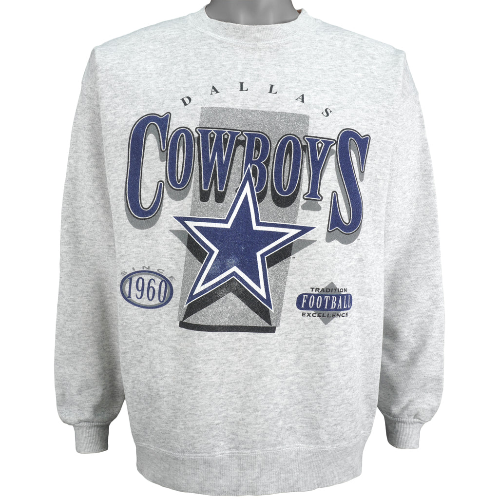 NFL (Hanes) - Dallas Cowboys Big Logo Sweatshirt 1990s X-Large