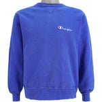 Champion - Blue Embroidered Crew Neck Sweatshirt 1990s Large Vintage Retro