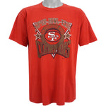 NFL (Jerzees) - 49ers Super Bowl XXIII Champions T-Shirt 1989 X-Large Vintage Retro Football