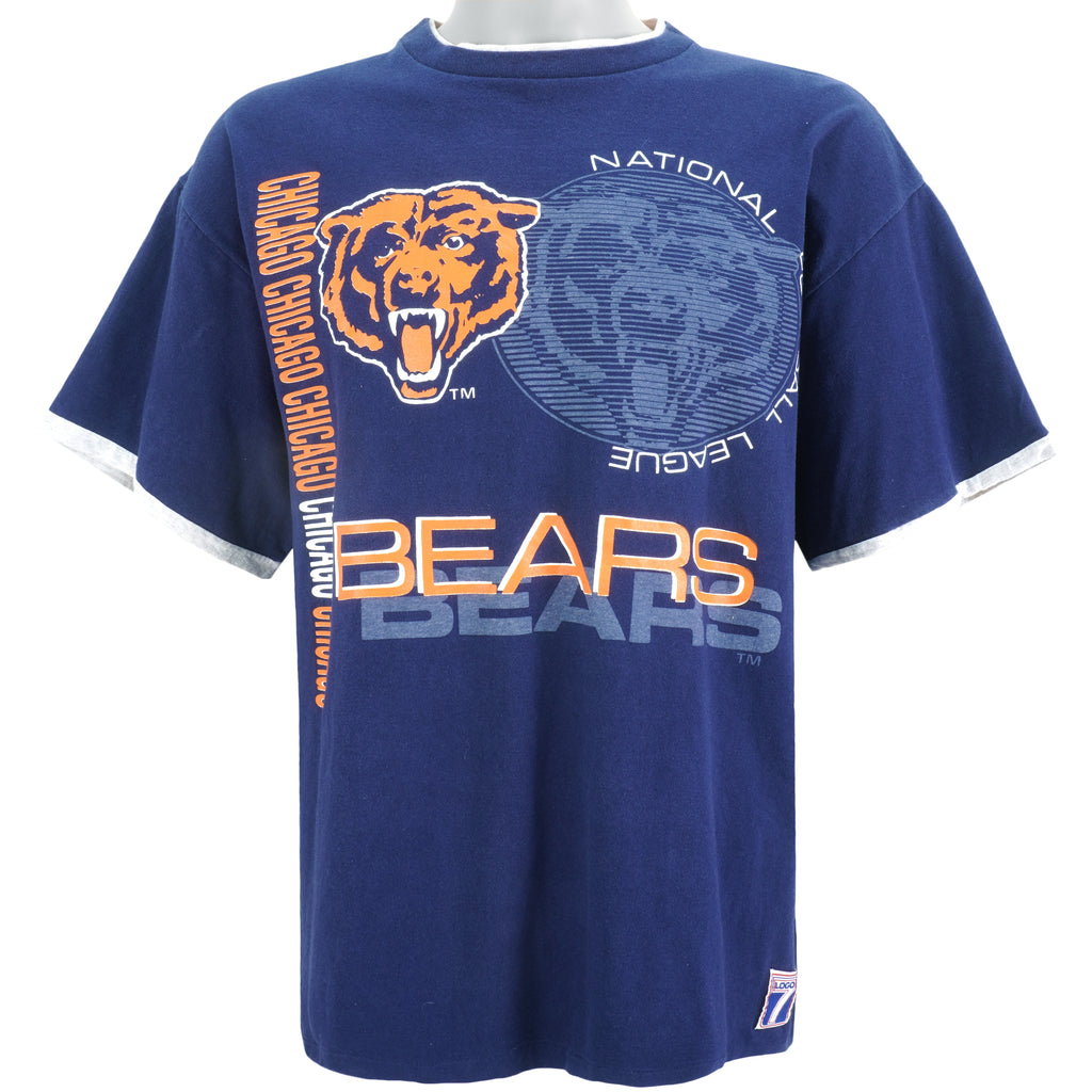 NFL (Logo 7) - Chicago Bears Big Logo T-shirt 1990s X-Large Vintage Retro Football