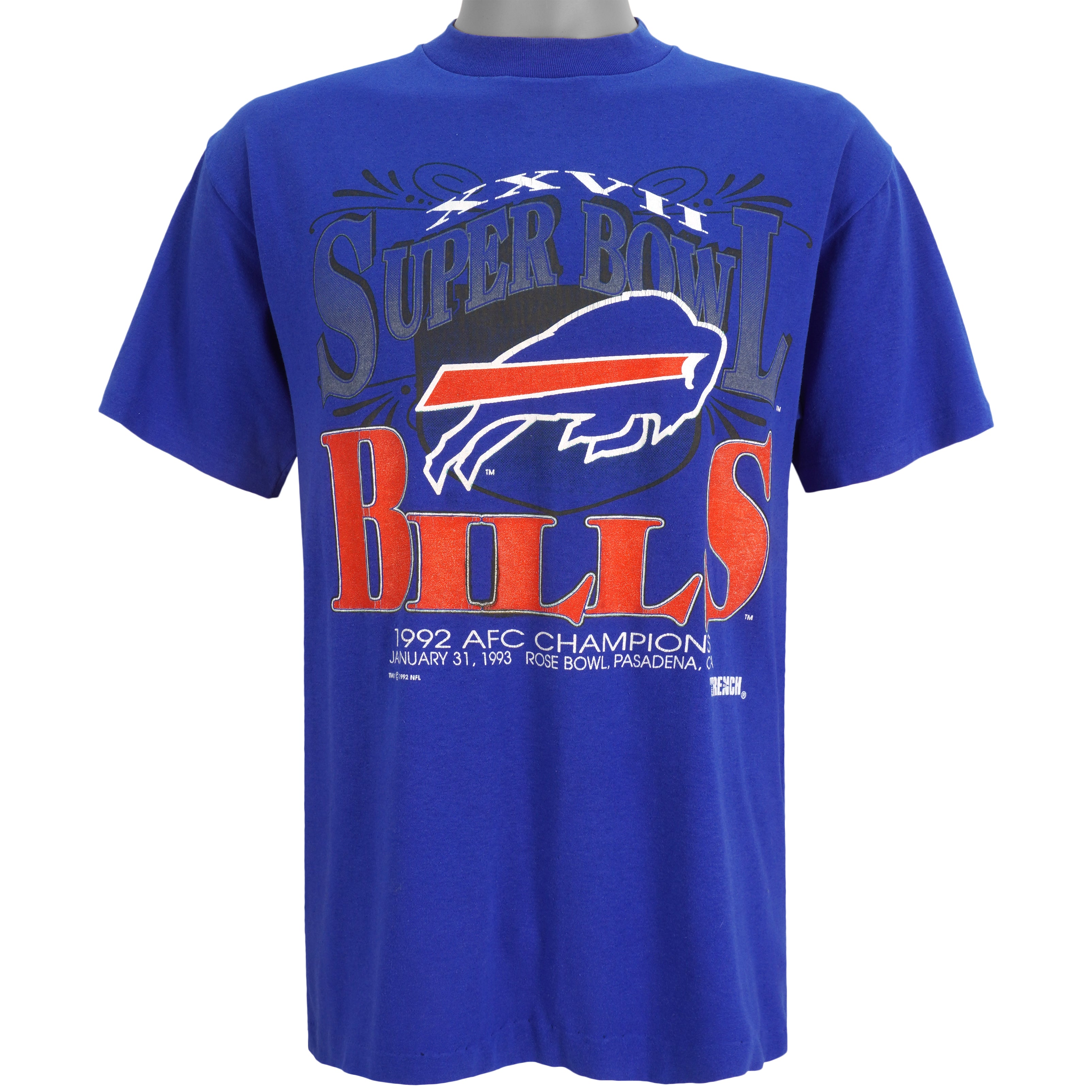 Vintage Buffalo Bills T-Shirt Striped Size L AFC Eastern Division Champs  Trench