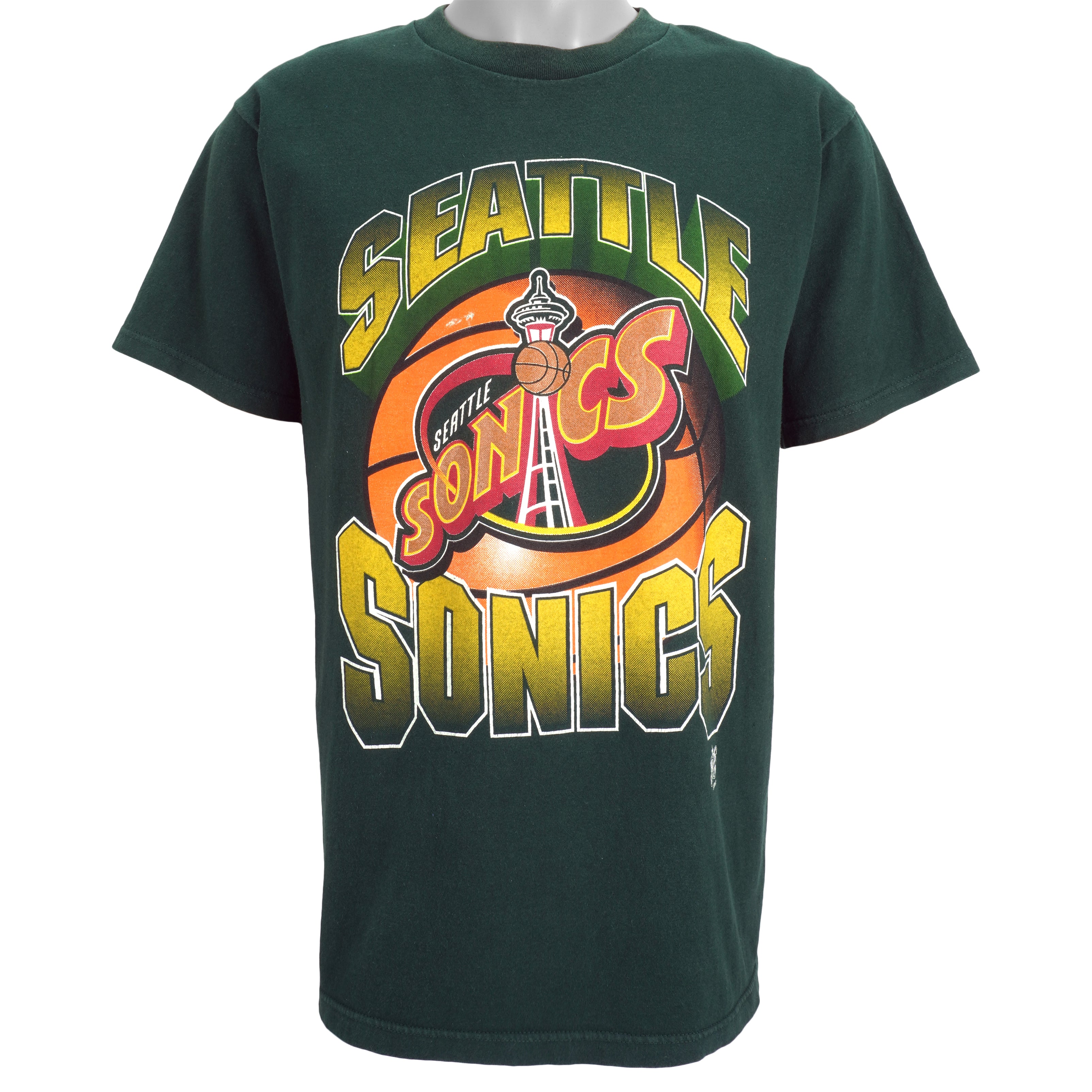 Vintage NBA (Logo 7) - Seattle SuperSonics Big Spell-Out T-Shirt