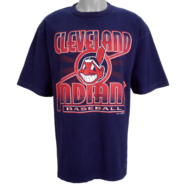 Cleveland Indians Logo Spellout T-shirt L 90s Logo 7 