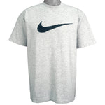 Nike - Grey Big Logo T-Shirt 1990s Large