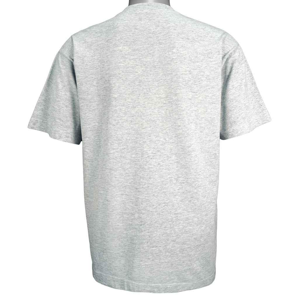 Nike - Grey Big Logo T-Shirt 1990s Large Vintage Retro