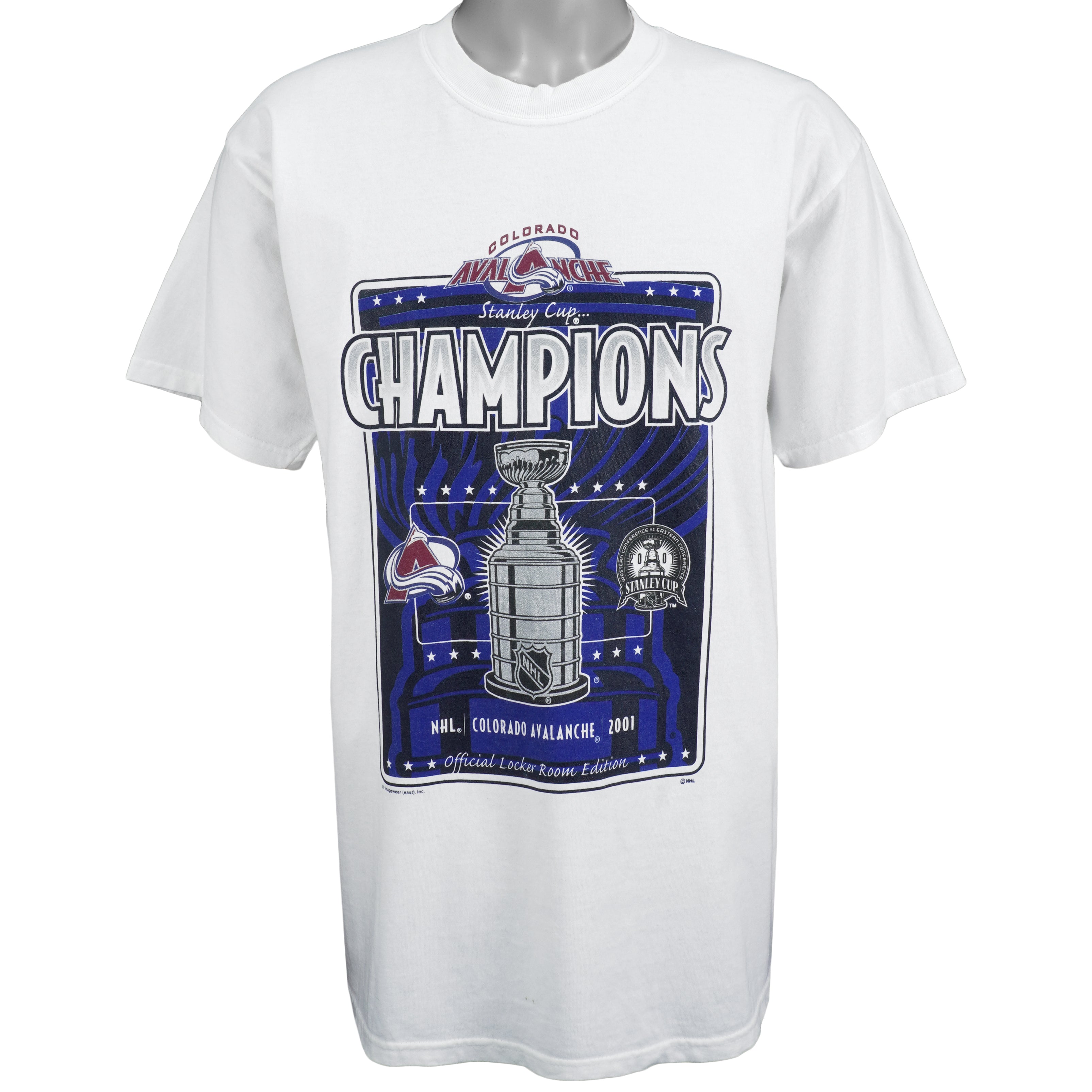 ALeakingFaucet Vintage 1996 Deadstock Starter Colorado Avalanche Stanley Cup Champions Graphic T-Shirt Size XL