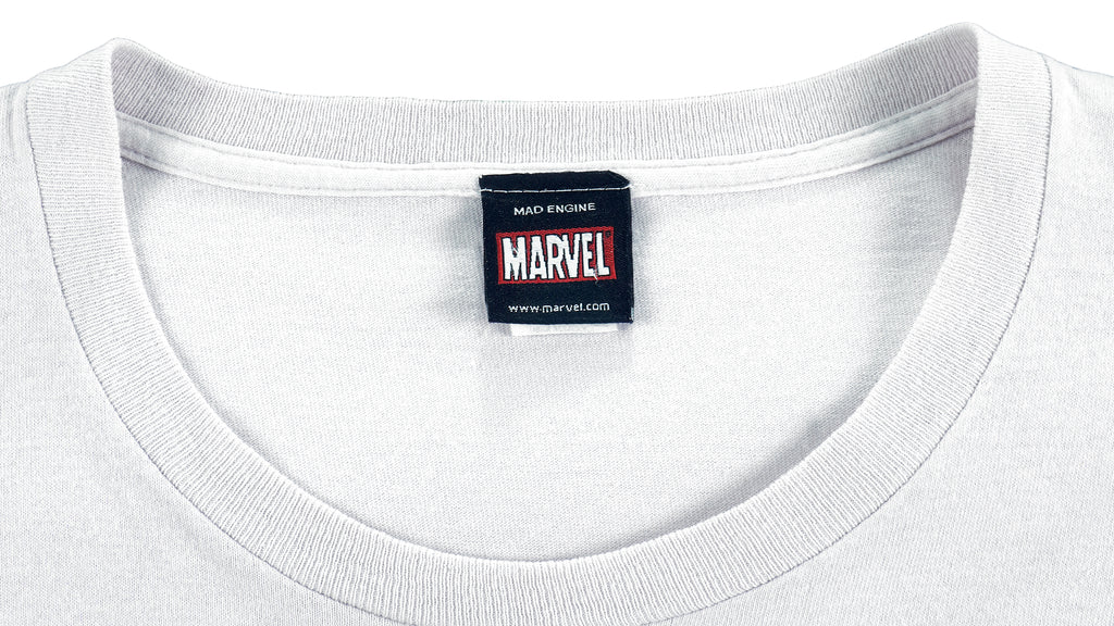 Marvel - White Super Heroes Printed T-Shirt X-Large Vintage Retro