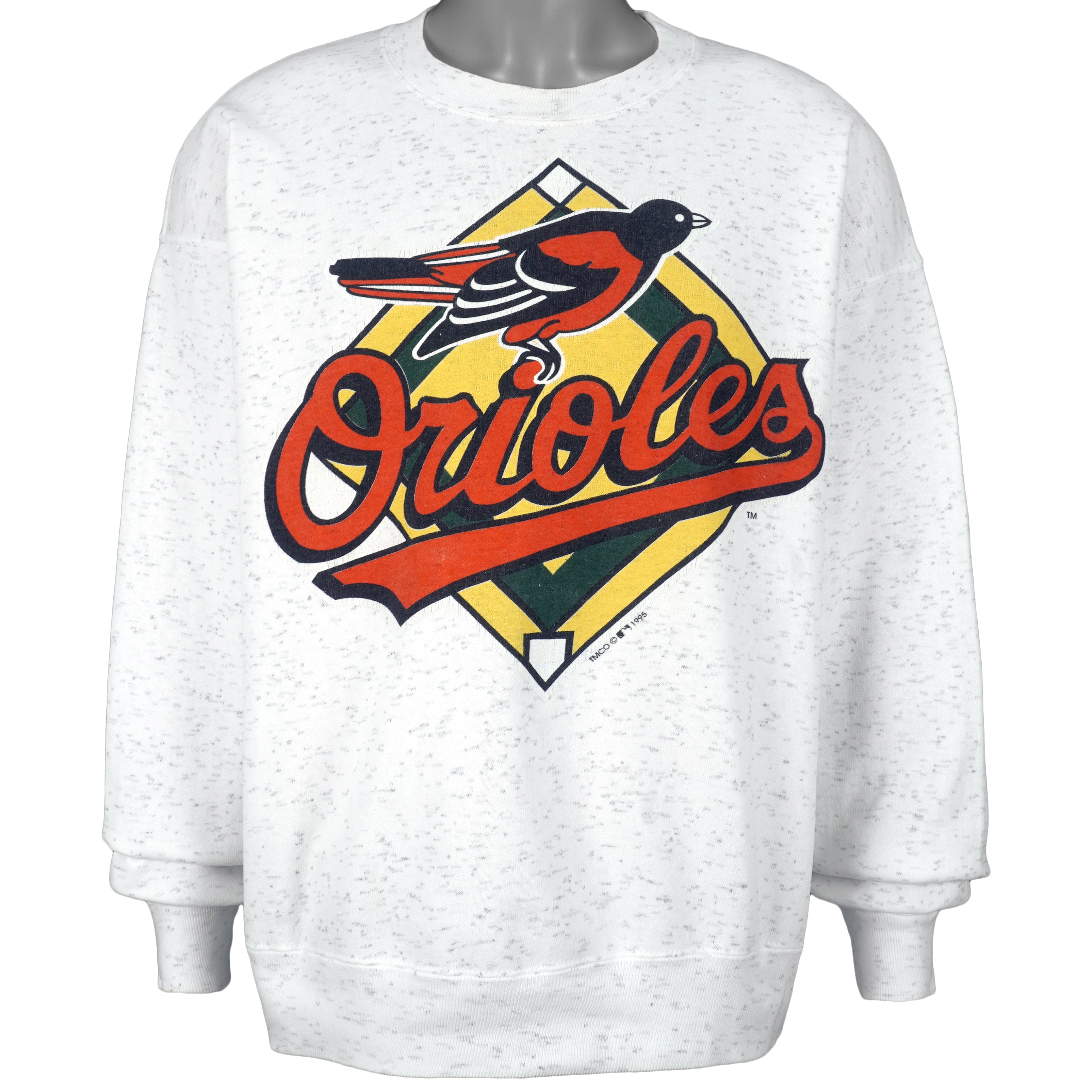 CustomCat Baltimore Orioles 1901 Vintage MLB Crewneck Sweatshirt Orange / M