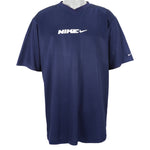 Nike - Dark Blue Spell-Out Mesh T-Shirt 2000s X-Large
