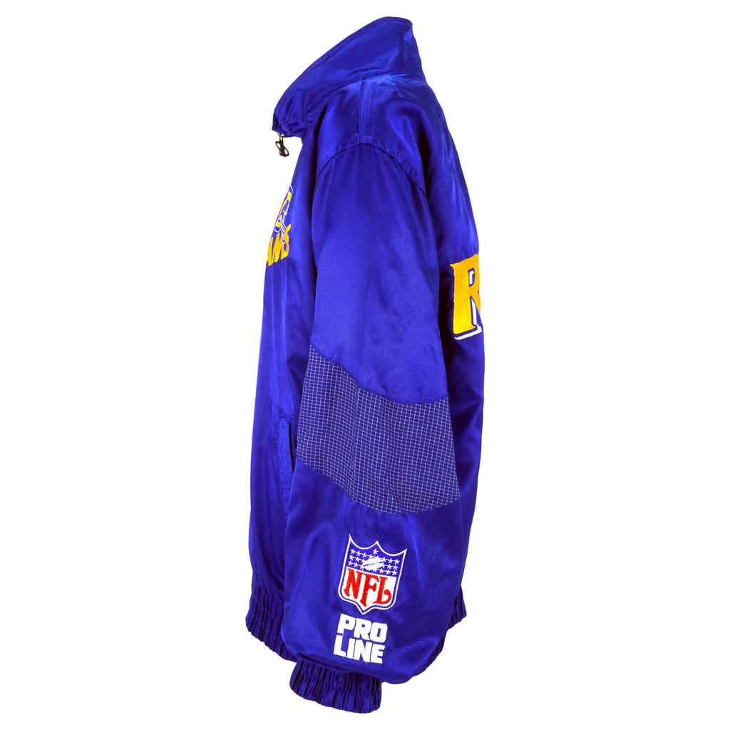 NFL (Pro Line) - St. Louis Rams Spell-Out Embroidered Windbreaker 1990s Large Vintage Retro Football