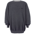 Nike - Dark Grey Classic Logo Crew Neck Sweatshirt 1990s X-Large