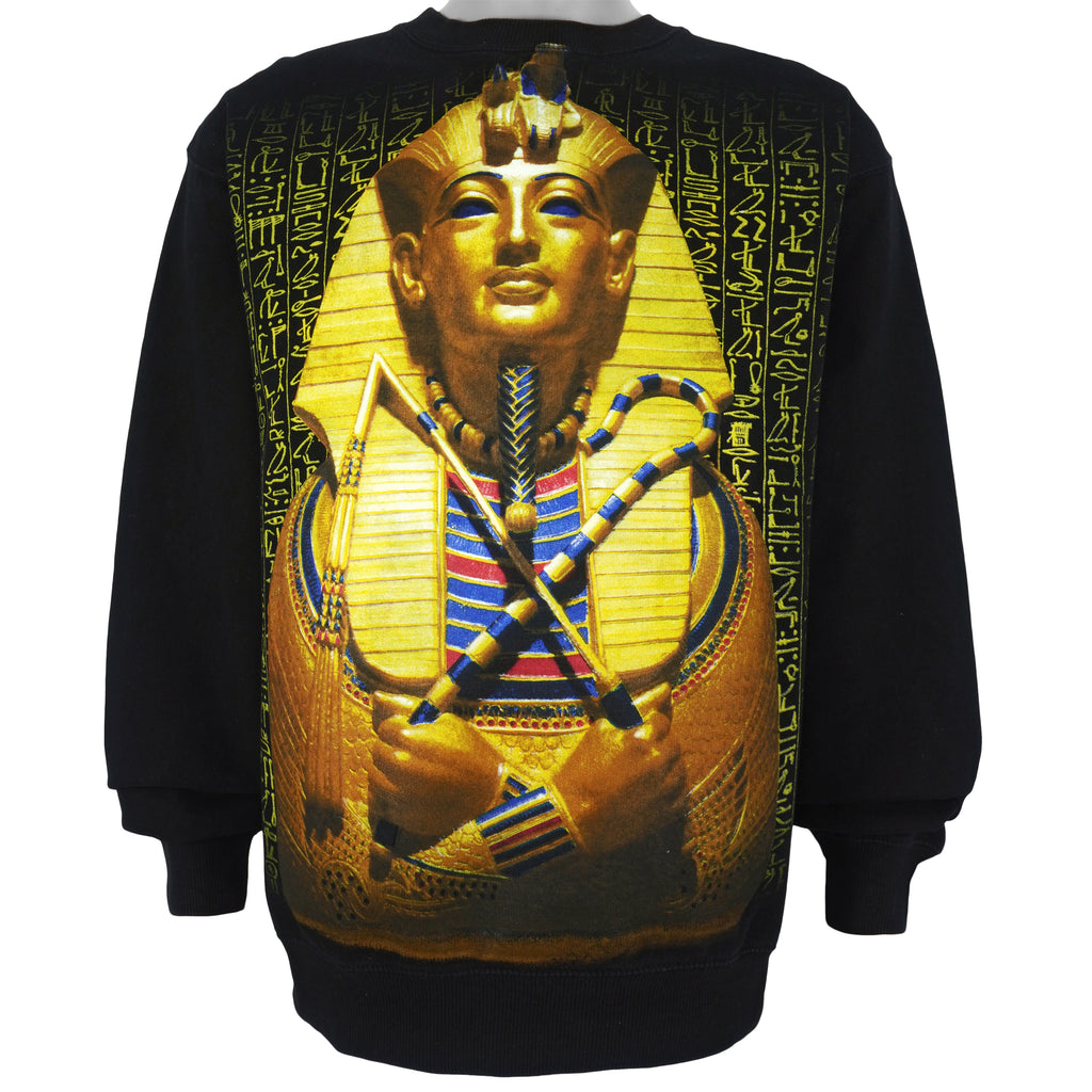 Vintage (Tee Tree) - King Tutankhamun Pharaoh Crew Neck Sweatshirt X-Large Vintage Retro