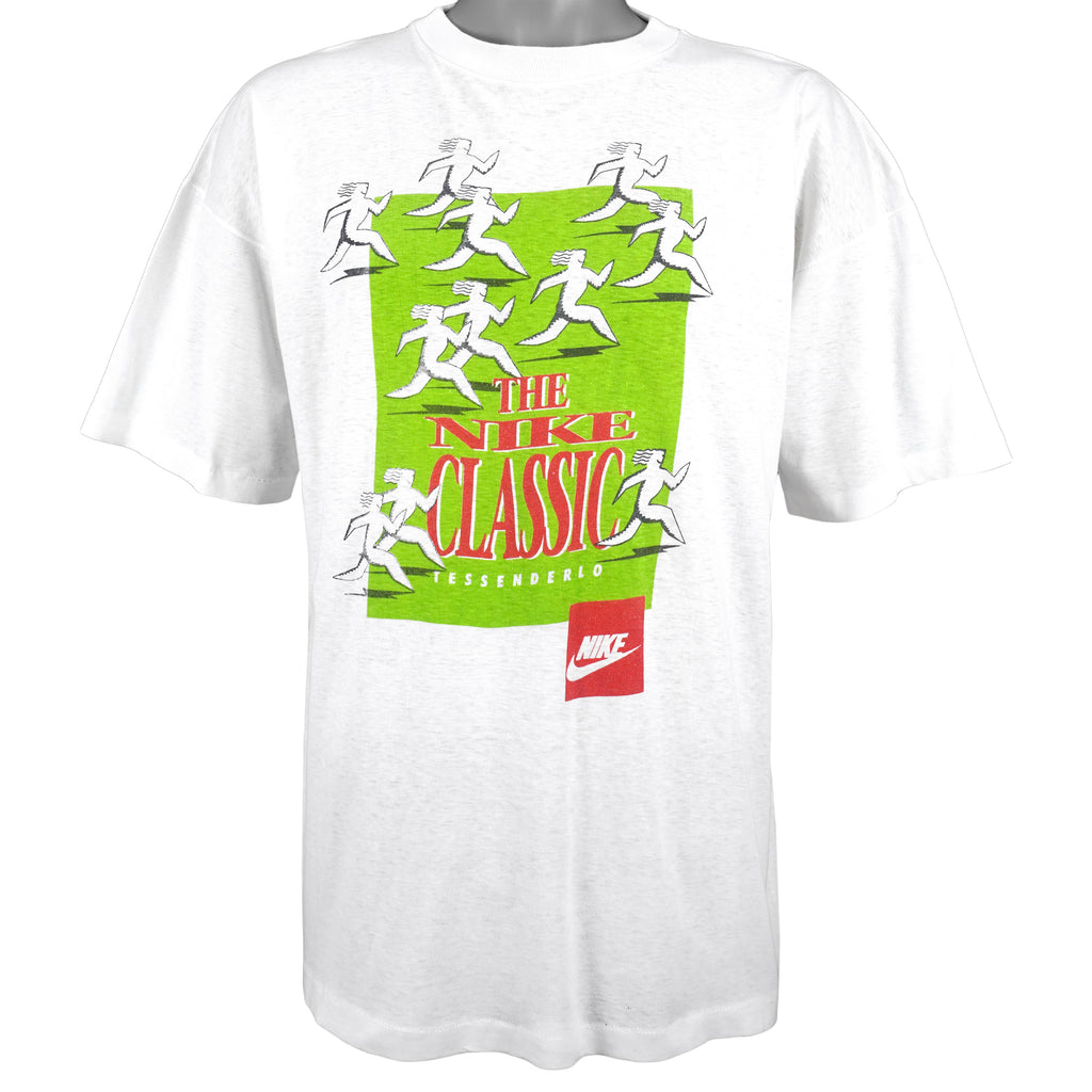 Nike - White The Nike Classic Tessenderlo T-Shirt 1990s X-Large Vintage Retro