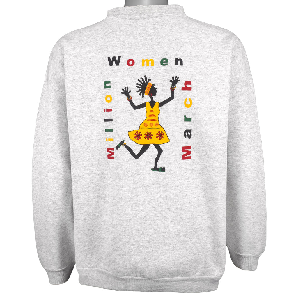 Vintage (Tultex) - Philadelphia Million Women March Crew Neck Sweatshirt 1997 X-Large