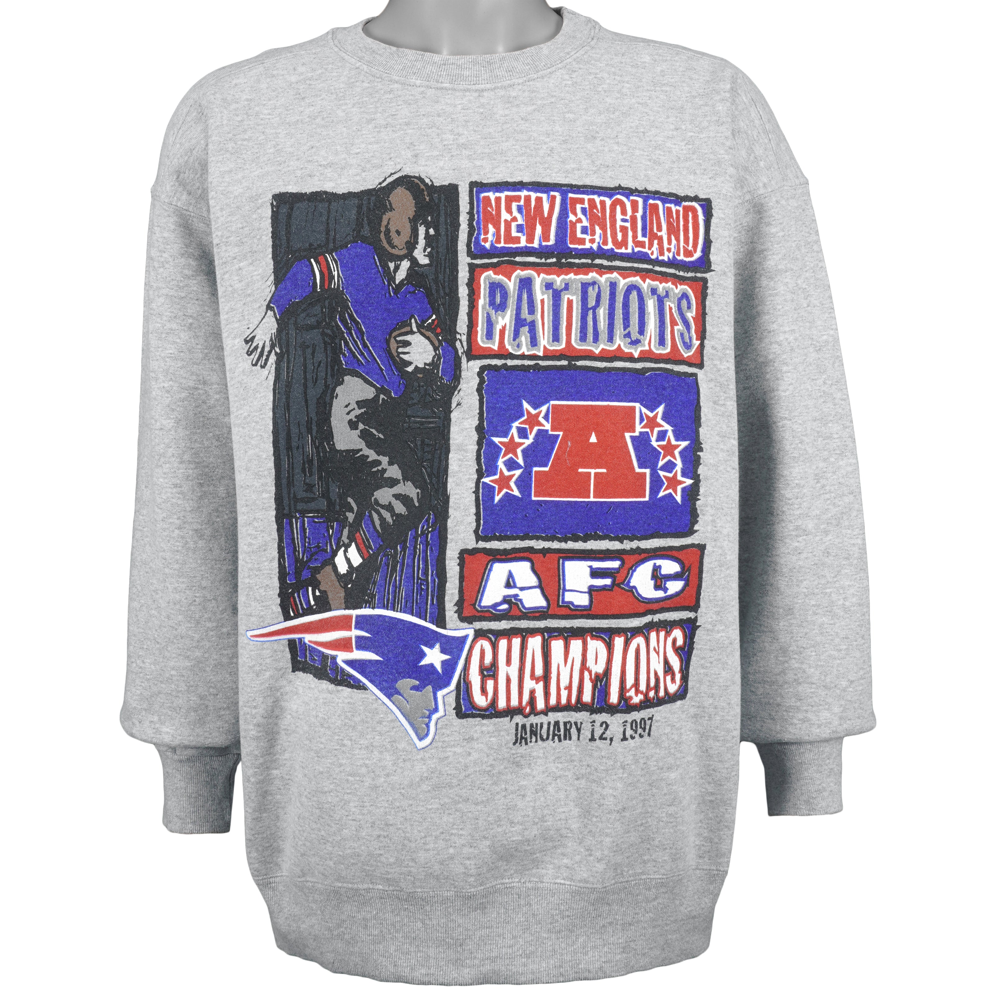 Vintage Patriots AFC Championship Crew Neck Sweatshirt - Size