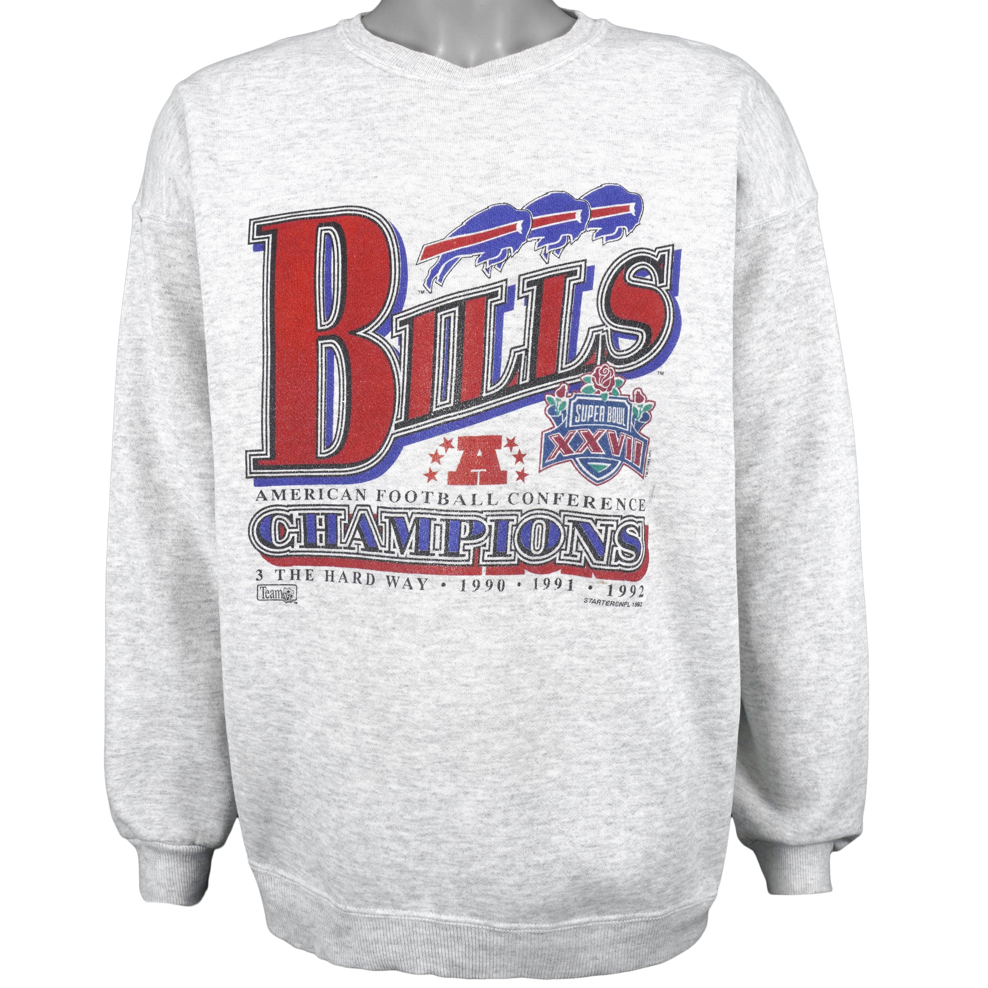 Vintage Trench tag Buffalo Bills 1991 AFC Champs crew neck sweatshirt Sz XL