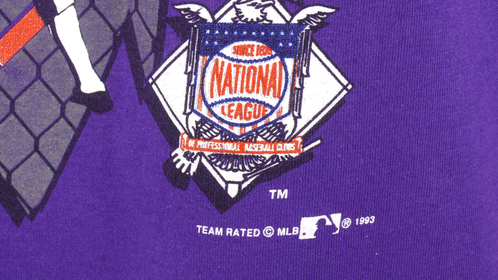 MLB (Team Rated) - Colorado Rockies Spell-Out T-Shirt 1993 X-Large Vintage Retro Baseball