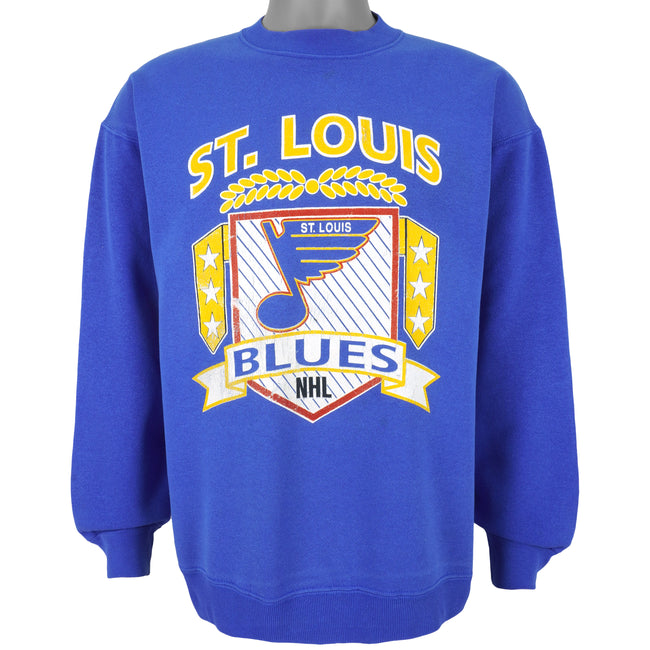 Vintage Nike - St. Louis Blues 1/4 Zip Spell-Out Sweatshirt 1990s Medium