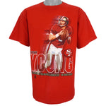 NFL (Salem) - San Francisco 49ers, Steve Young Spell-Out T-Shirt 1995 Large Vintage Retro Football