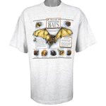 Vintage (Harborside) - North American Bats Animal Print T-Shirt 1990s X-Large