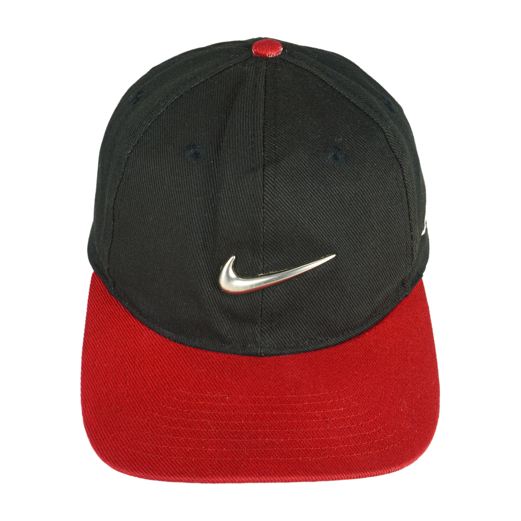 Nike - Black Big Logo Adjustable Hat 1990s OSFA Vintage Retro