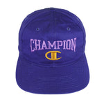Champion - Blue Spell-Out Snap Back Hat 1990s OSFA Vintage Retro